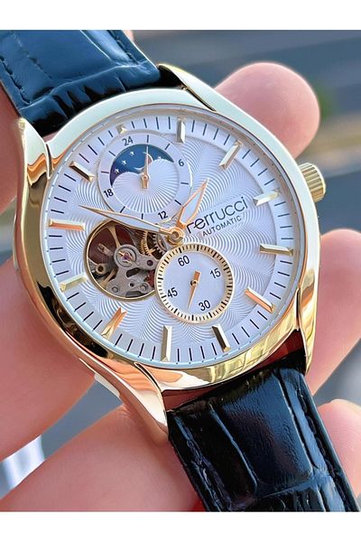 Ferrucci Gold Color Full Automatic Special Series 30 Mt Water Resistant Wind up Automatic Men Wrist Watch