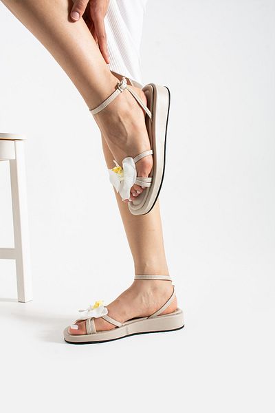 DESPİNA Sandale cu toc subțire Jule Beige Orhidee - Sandale elegante de vară pentru femei
