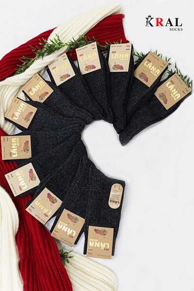 Miss Lana Ladies Socks Socks (12 Pairs) Winter Wool Socks Lambswool (special Lambswool) Thermal Features for Women