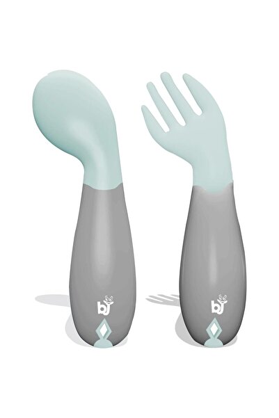 Babyjem Açılı Mama Çatal Kaşık Seti - Yeşil