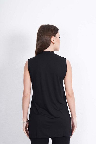 penyebizden Viscose Sleeveless Tunic - Black