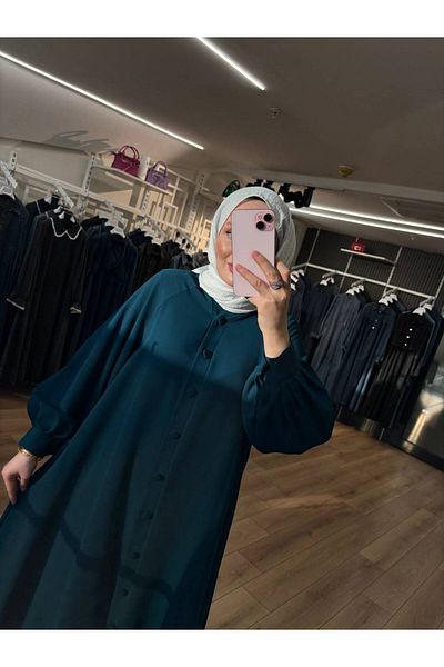 OlaLady Women's Reglan Flared Cut Sleeves Cuffed Hijab Cap Top Coat