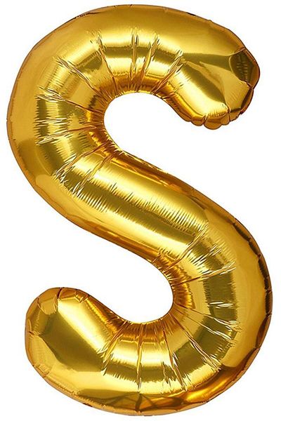 BeySüS 40 Inch Gold S Letter Foil Balloon