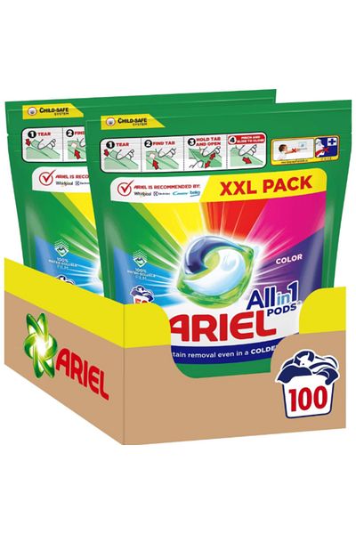 Ariel Color, detergent rufe automat, 2 pachete x 50 capsule, 100 spalari