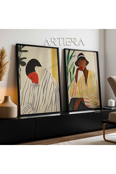 HİGUERA Momente gânditoare și armonie tropicală Pictură în ulei Feel Dual Wood Framed Wall Painting