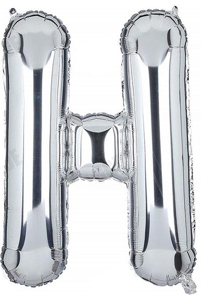 BeySüS 40 IncH Silver Color Letter Foil Balloon - Letter H