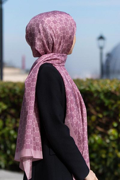 Vissona Women's Fresh Silk Shawl Dried Rose-1