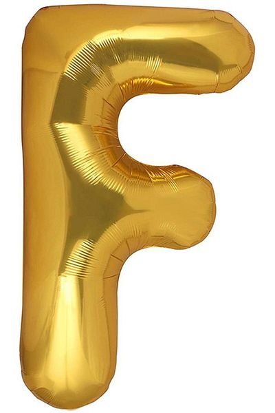 BeySüS Gold F Letter 40 Inch Foil Balloon