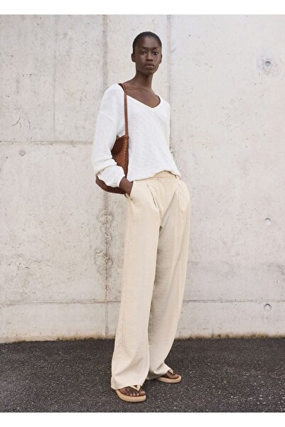 MANGO Woman Широкі штани з виточками