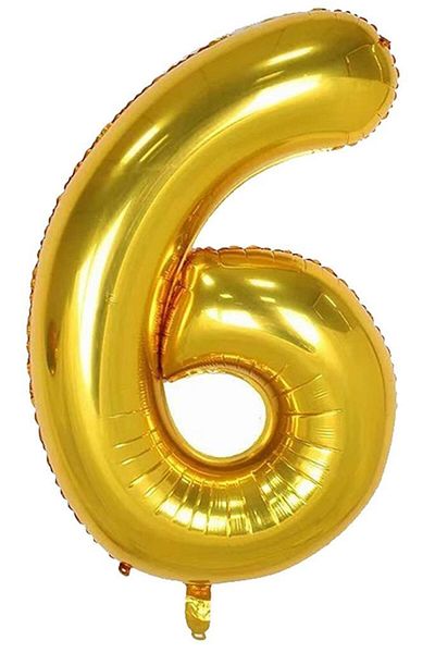 BeySüS Gold 6 Number Foil Balloon - 40 Inch