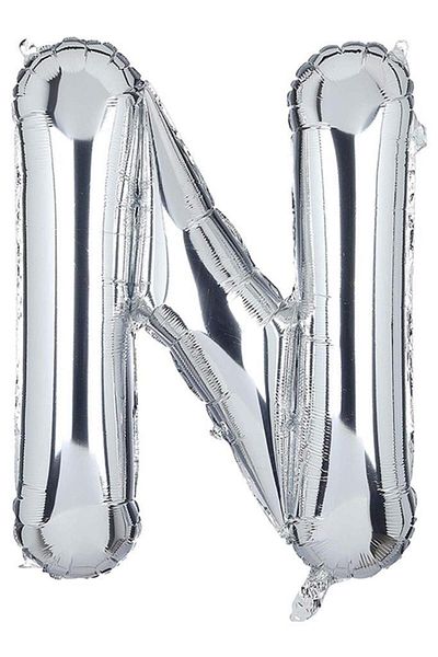 BeySüS 40 INch Silver Colored Letter Foil BallooN - Letter N