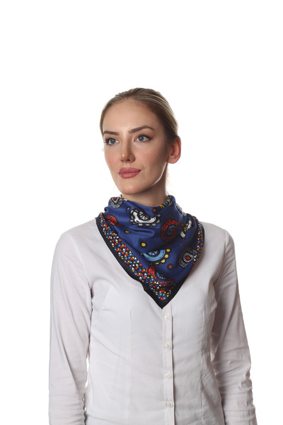 Modabutik Y55 Premium Desenli Bandana Saks 66.8414.01.a