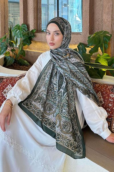 lamelif.com أسود بيج ريترو شال قطن