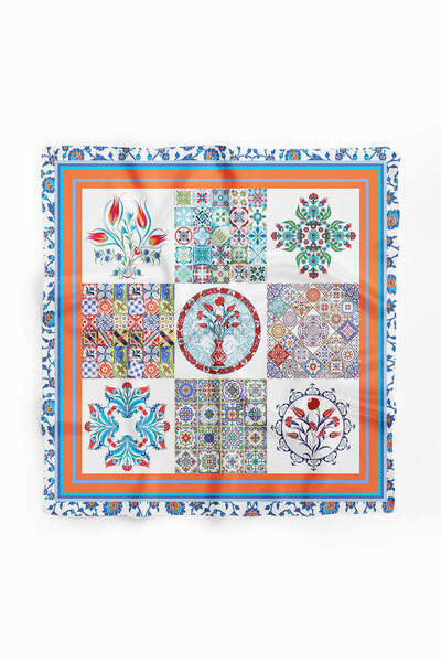 Modabutik Y6 Kadın Çini Desenli Bandana Dg10244