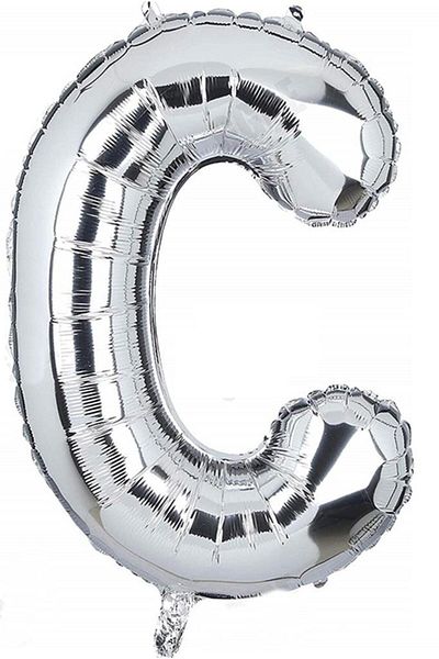 BeySüS 40 InCh Silver Color Letter Foil Balloon - Letter C