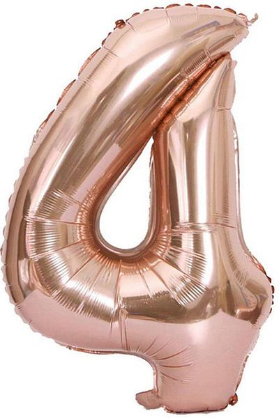 BeySüS Number Foil Balloon Rosegold 4 Number 40 Inch