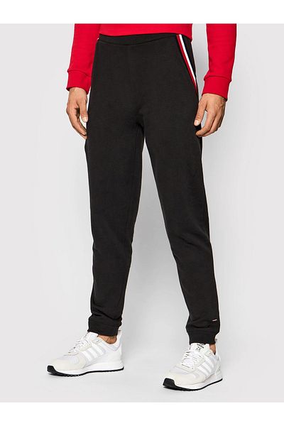Tommy Hilfiger Ανδρικό λογότυπο μαύρο παντελόνι φούτερ UM0UM02352-BDS