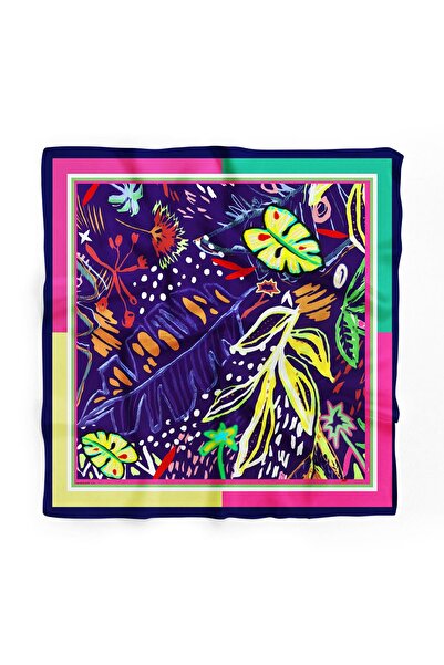 Modabutik E70 Büyük Tropıc Yapraklı Modern Bandana Dg12455