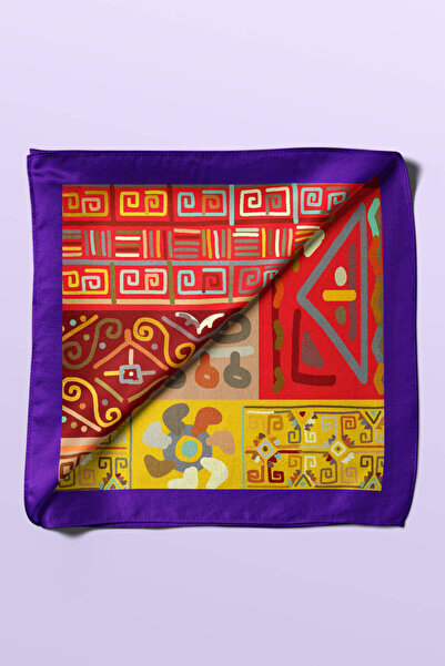 Modabutik B71 Kadın African Etnik Desenli Bandana Kırmızı Sarı Dg0218