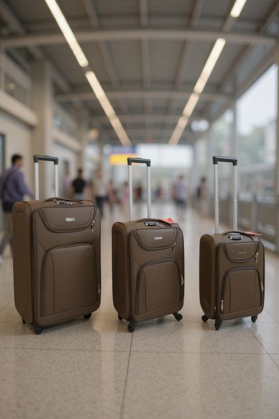 Living 3-Piece Travel Luggage Set – Fabric, Multi Colors
