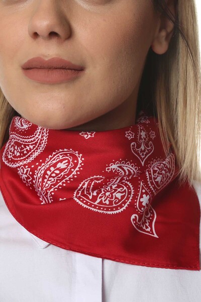 Modabutik C94 Şal Desenli Bandana Kırmızı 60.1126.07.a