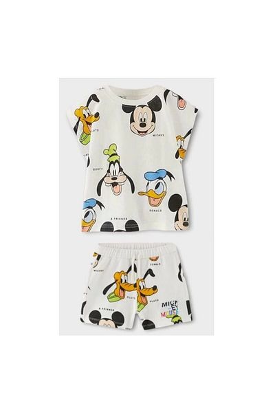 Arya Nisa Kids Boy's Patterned Bottom Top Shorts Suit