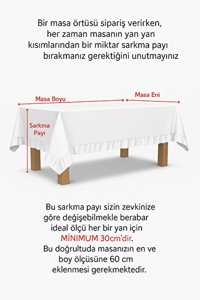 Mirilliahome Ruffled Raw Linen Tablecloth – Beige Tablecloth