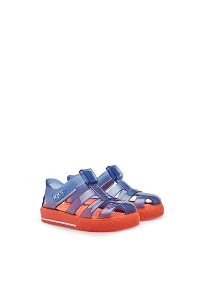 IGOR S10270-016 Star Bicolor Kids and Baby Blue Orange Sandals