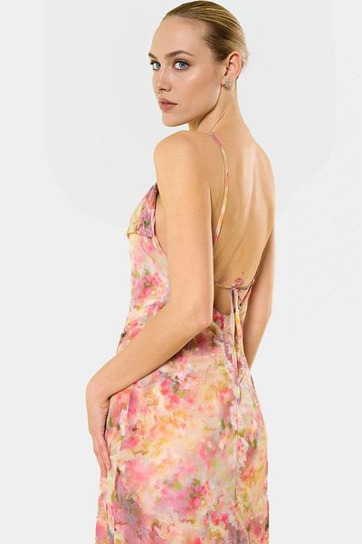 PayBuy Chiffon Midi Dress A-Line Back Detail Very Summer Professional Look Comfortable