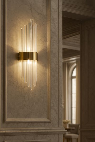 qwell Gold wall light, battery