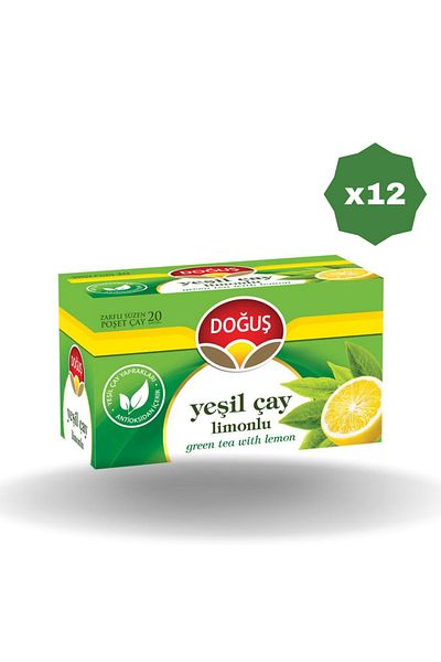 Doğuş Doğuş Lemon Green Tea 20 Pack - (12 Pieces)