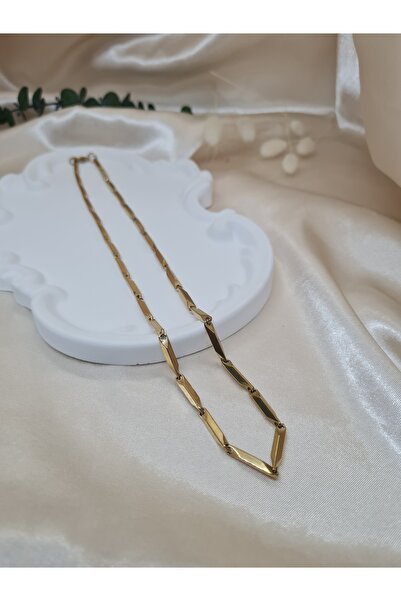 ZEYM قلادة سلسلة من الفولاذ المقاوم للصدأ ذات لون ذهبي - للجنسين