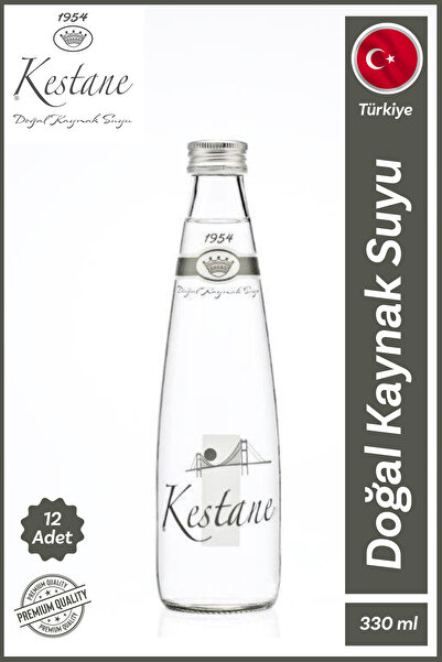 kestane Doğal Kaynak Suyu Cam Şişe 330 Ml x 12
