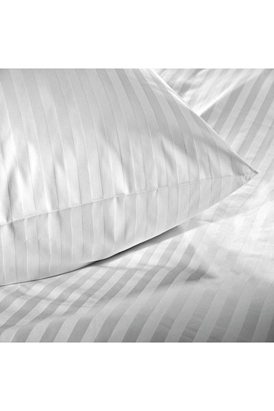 Tekstil Home White Luxury Hotel Series - Set cuvertură de pilota din satin din bumbac, fără elastic, fără elastic