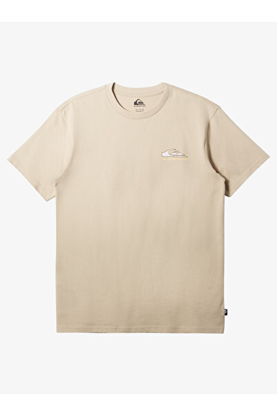 Quiksilver Ανδρικό μπλουζάκι Step Up Purple σε μπεζ στρογγυλή λαιμόκοψη