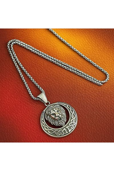 voyageaccessory Stainless Steel King Lion Necklace /60 cm Chain