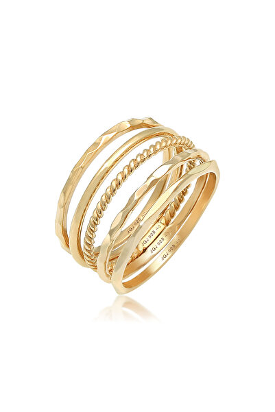 ELLI Dámský prsten Band Set Stacking Minimal Trend Blogger Basic ze stříbra 925