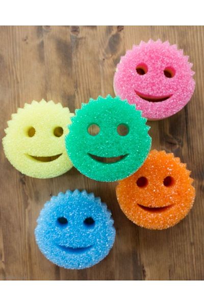 DennisEylul Smile Smiling Face Dish Sponge Set of 2