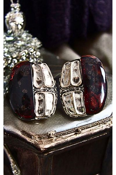 MIRADA JEWELRY أقراط كبيرة من الذهب البني العتيق