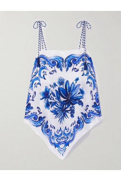 MODALOVİA "Aegean Motif Blue and White Double Summer Suit - Bohemian and Stylish Style"