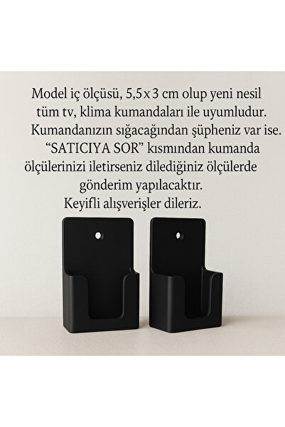Nebron Duvara Monte Kumanda Tutacağı (5,5X3 CM IÇ ÖLÇÜ)-2adet- Yapışkanlı-tv-klima Kumanda Aparatı.