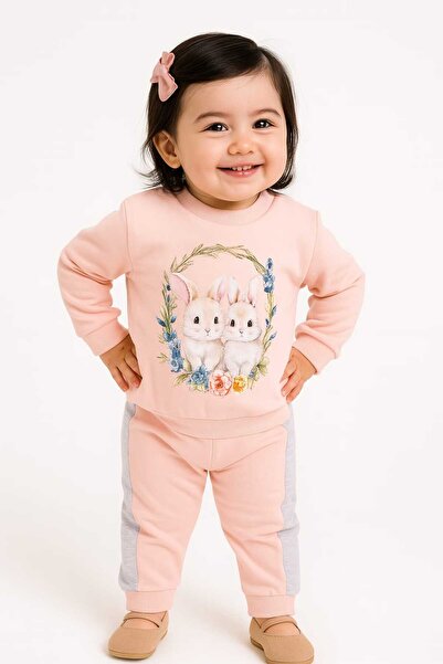 Butik Myprettybaby Bunny Print Baby Girl Bottom Top Set