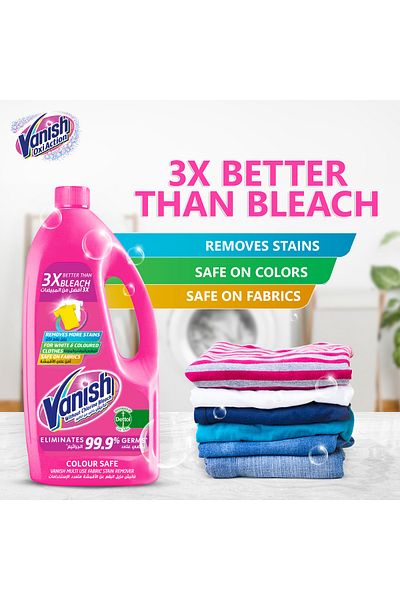 Vanish Stain Remover Liquid 1.8 Litres 500 ml Tough Stain Removal, Brightening & Fabric Care