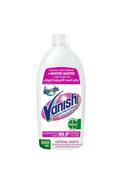 Vanish Stain Remover Crystal White 500 ml Tough Stain Removal, Brightening & Fabric Care