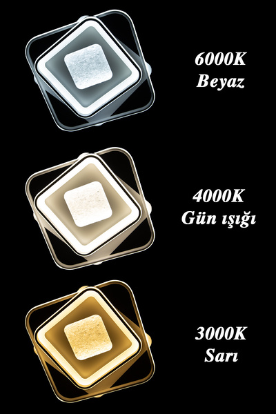 M Mediyamu Aydınlatma Beyaz Plafonyer Tavana Sıfır 3 Renkli Gece Modlu Kumandalı Modern Salon Mutfak Yatak Odası Avizesi