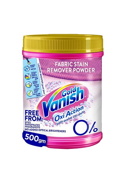 Vanish Stain Remover Oxi Action Gold Powder Pink 500 G Fast Action Stain Removal For White