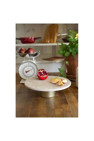 Akayev Travertine 28 cm Metal Leg Presentation Stand