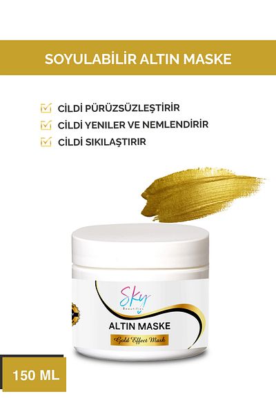 Sky Beautifies Skin Whitening Effective 24K Gold and Collagen Repair Peelable Gold Mask 150 ml