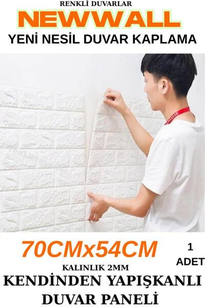 Renkli Duvarlar Kendinden Yapışkanlı Esnek Köpük Taş Desen Duvar Kağıdı Paneli