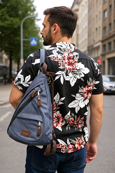 By Hakan حقيبة ظهر قماشية (قطنية) من GK73، حقيبة كتف، حقيبة رياضية، رمادي